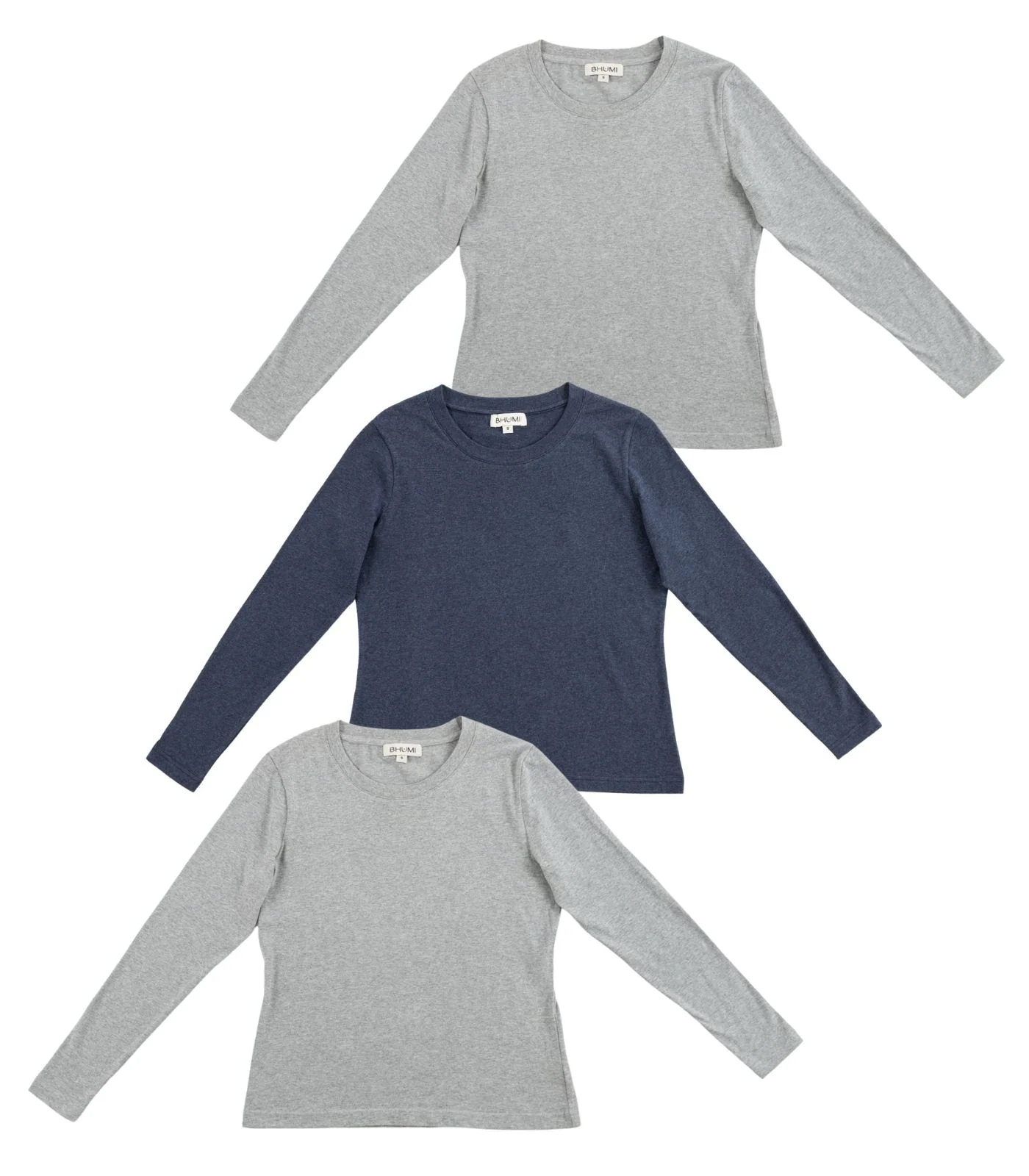 Organic Cotton Basic Long Sleeve Top (3 Pack) - Image 3