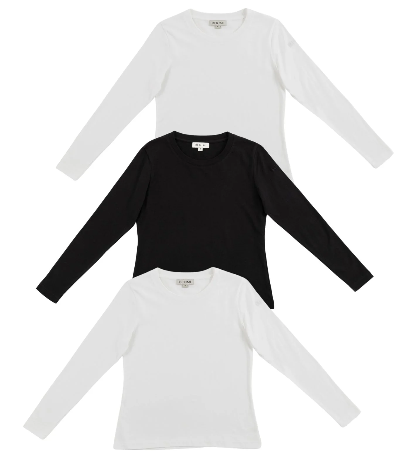 Organic Cotton Basic Long Sleeve Top (3 Pack) - Image 5
