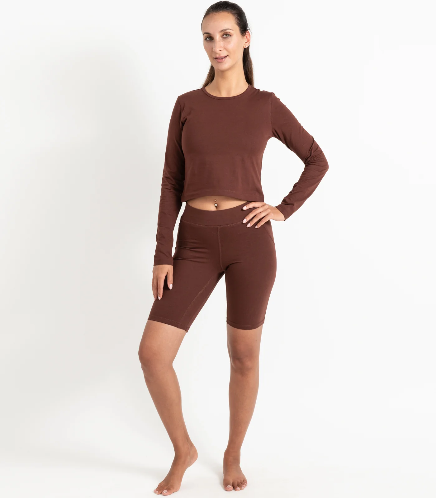 Organic Cotton Long Sleeve Fitted Crop Top - Image 10