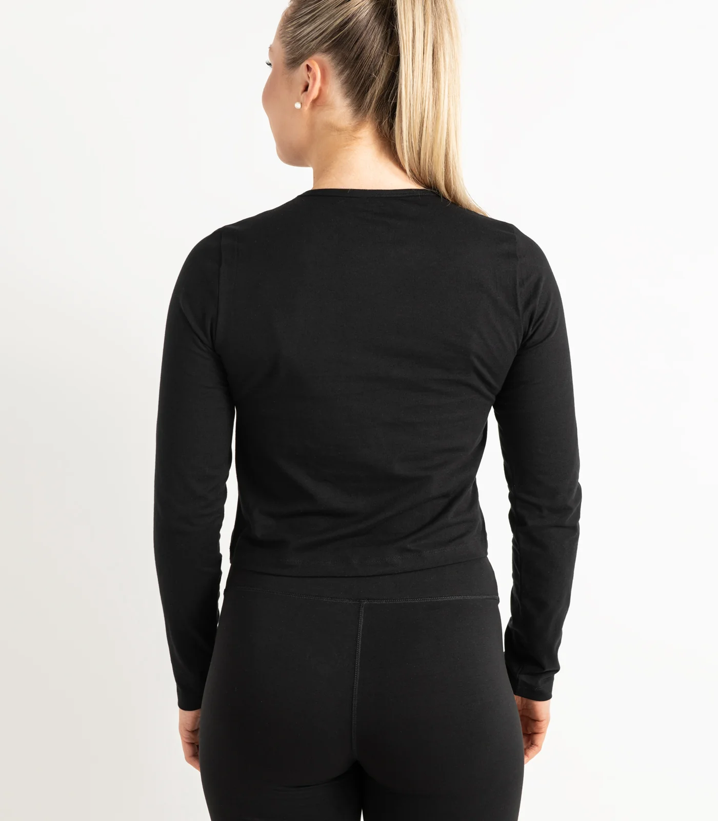 Organic Cotton Long Sleeve Fitted Crop Top - Image 14