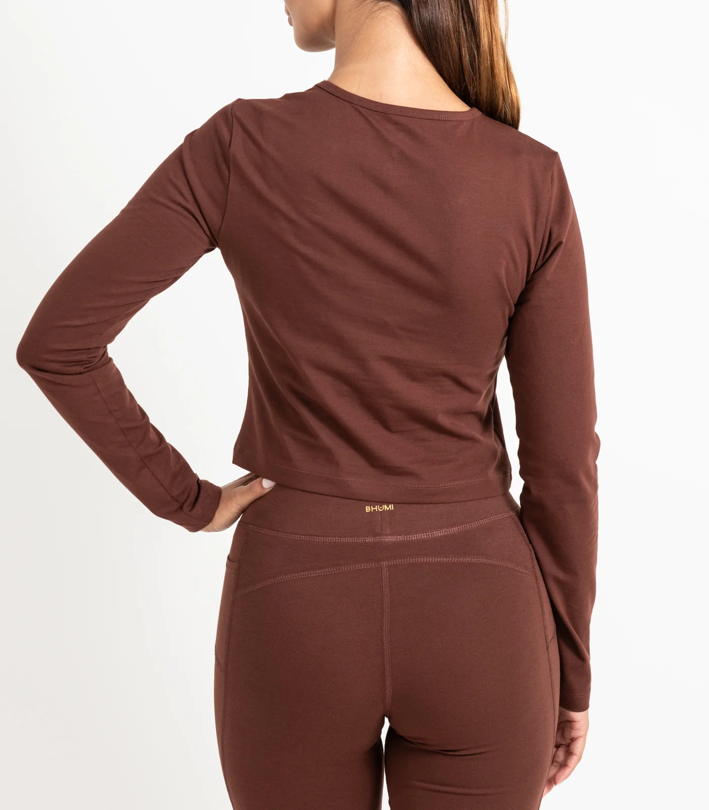 Organic Cotton Long Sleeve Fitted Crop Top - Image 8