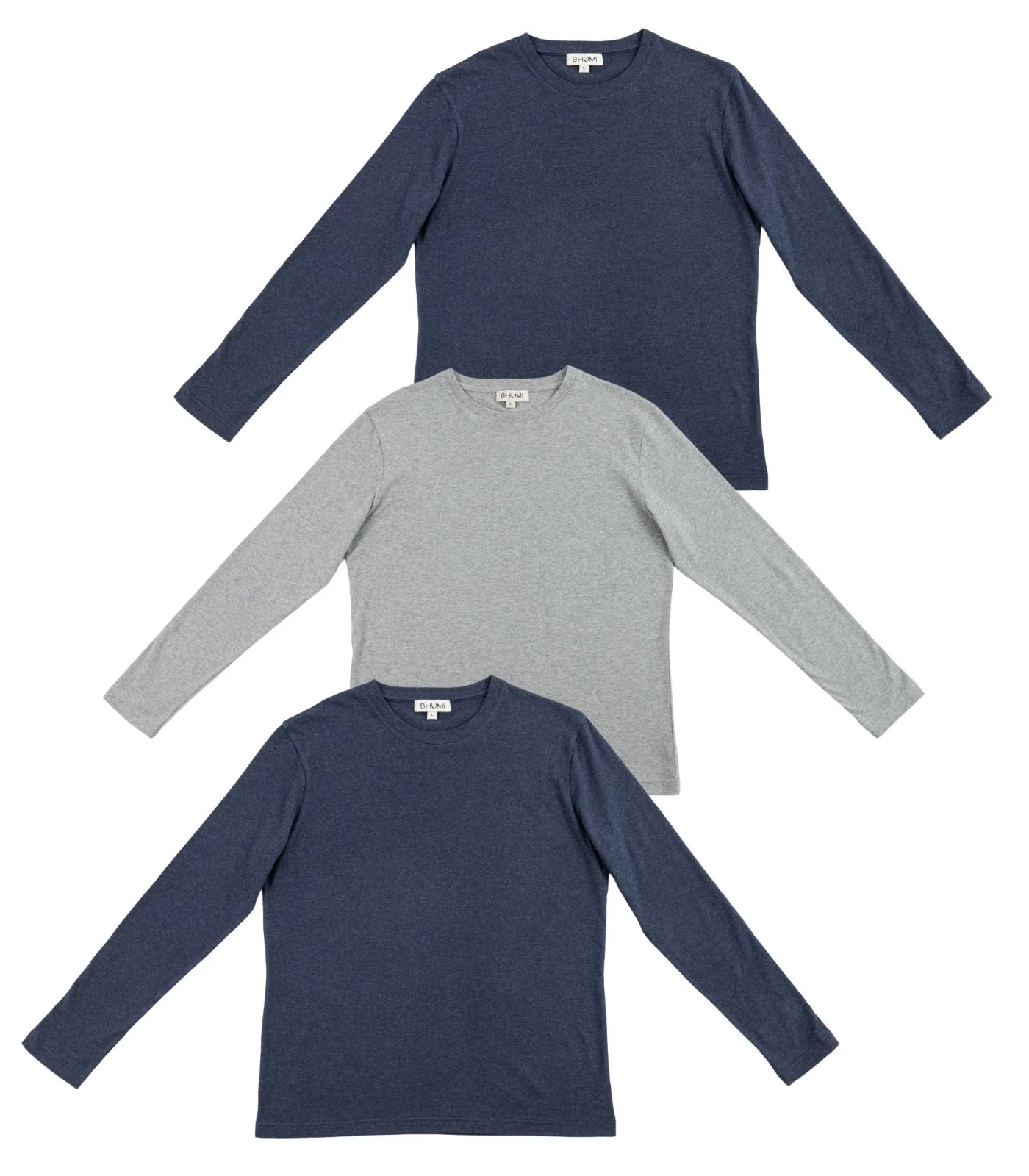 Organic Cotton Men’s Basic Long Sleeve Top (3 Pack) - Image 6