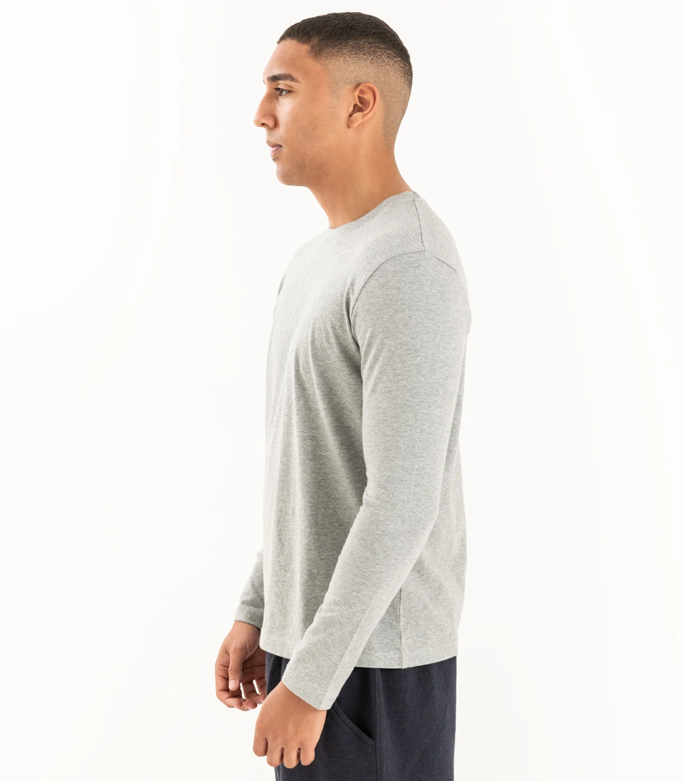 Men's Organic Cotton Basic Long Sleeve Top - Image 10