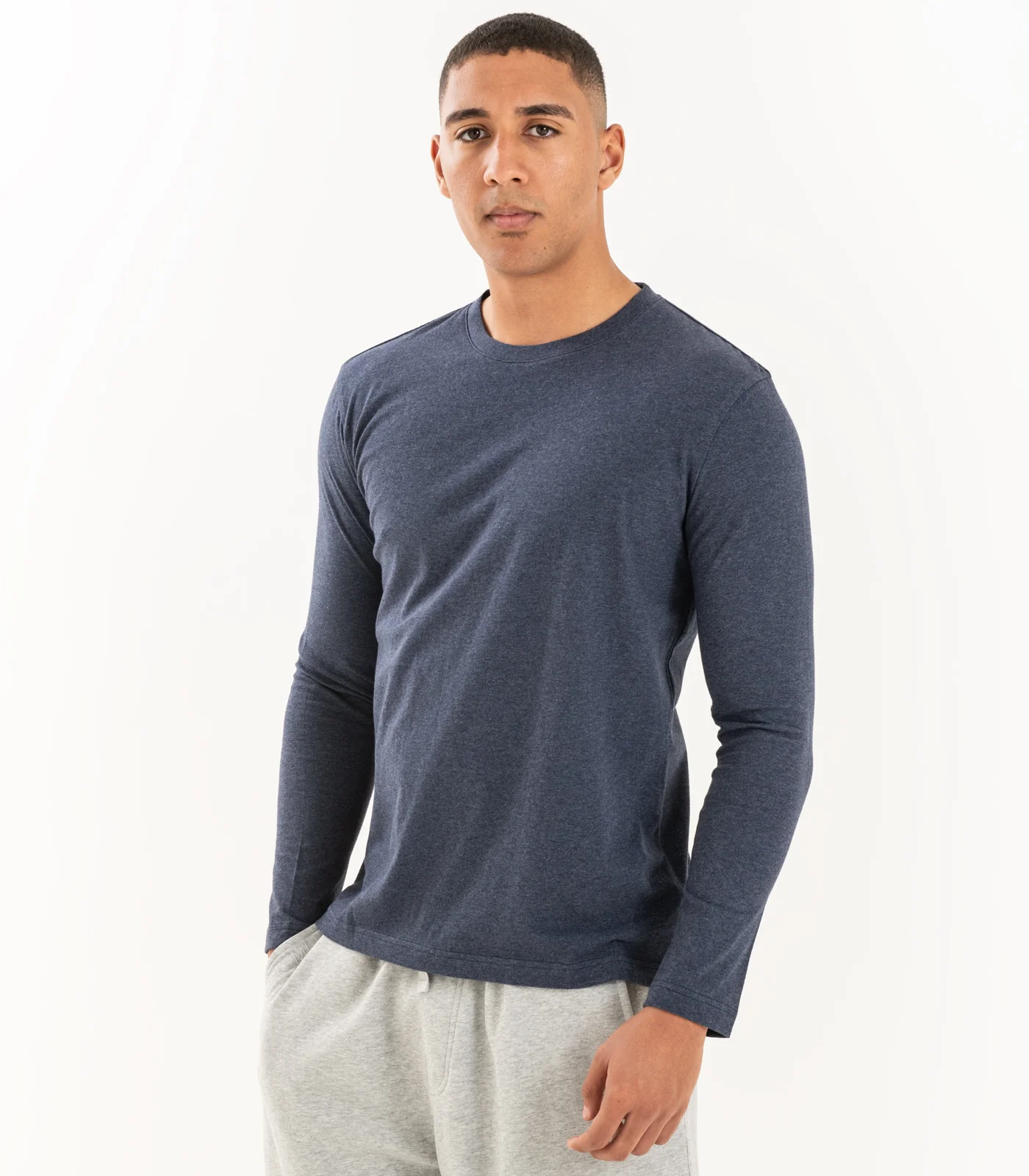 Men's Organic Cotton Basic Long Sleeve Top - Image 14