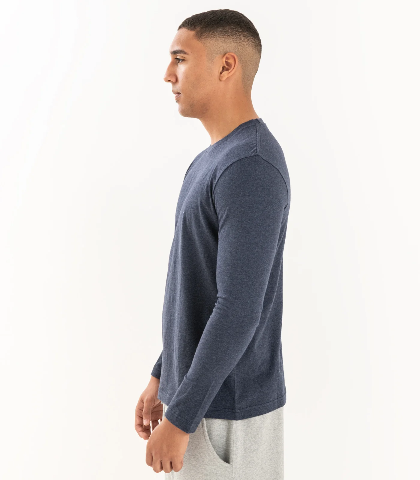 Men's Organic Cotton Basic Long Sleeve Top - Image 15