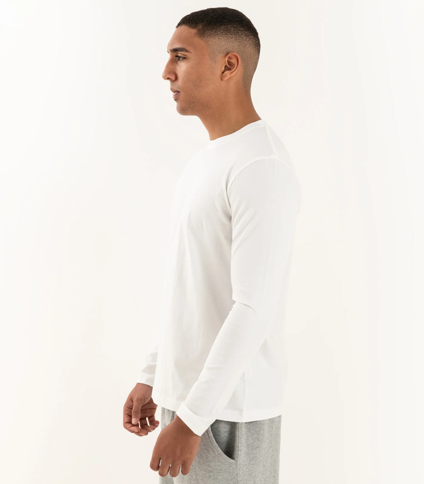 Men's Organic Cotton Basic Long Sleeve Top - Image 6