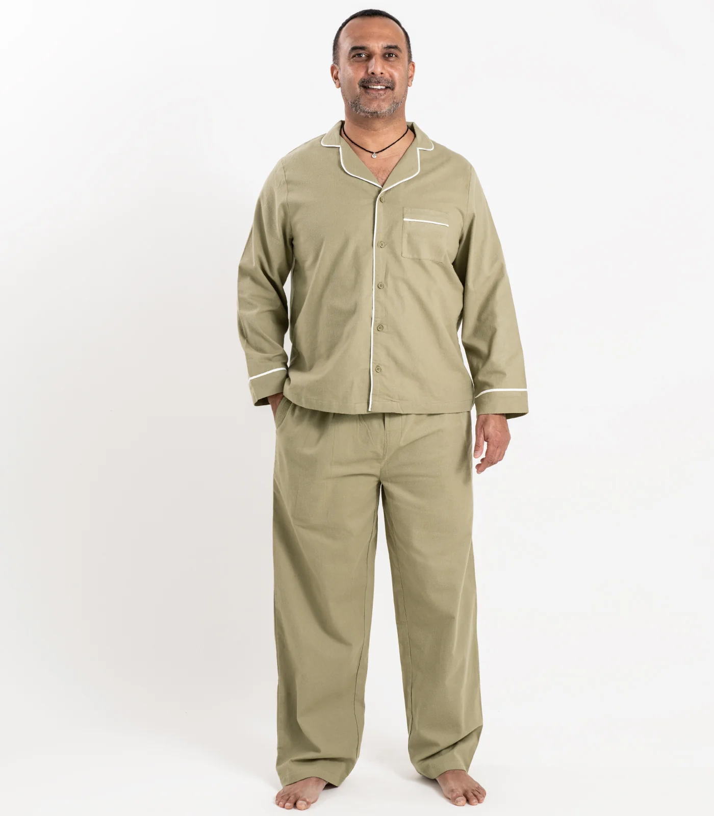 Organic Cotton Men's Flannelette Long PJ Set - Image 6