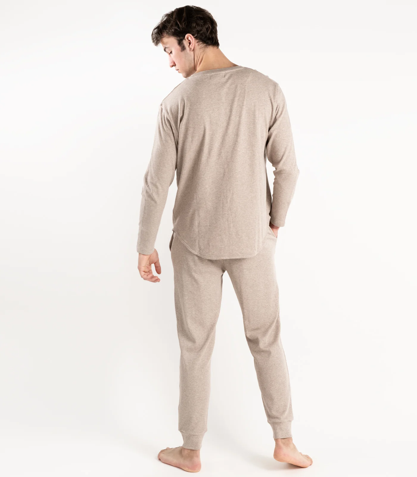 Men's Organic Cotton Jersey Knit Long PJ Set - Image 10