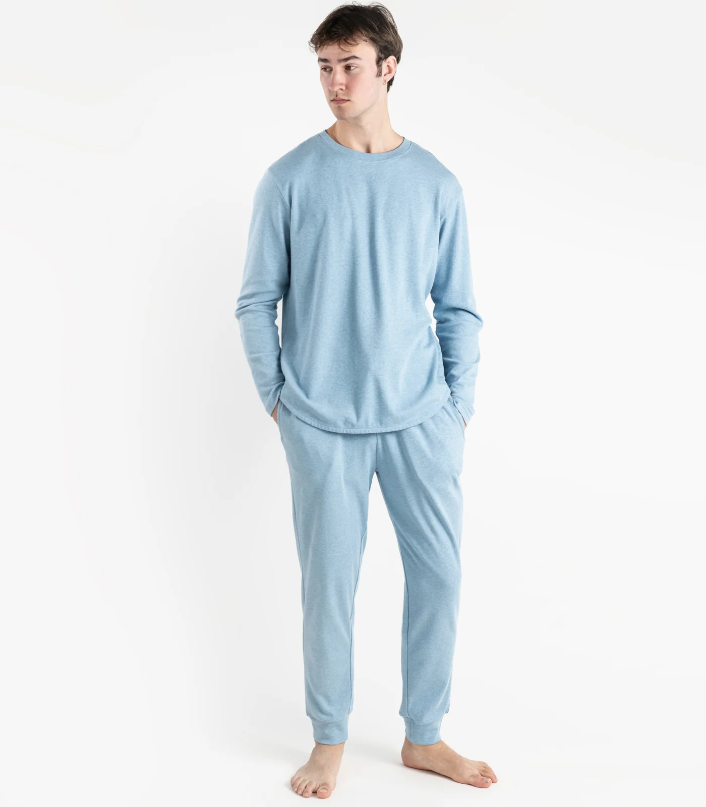 Men's Organic Cotton Jersey Knit Long PJ Set - Image 13