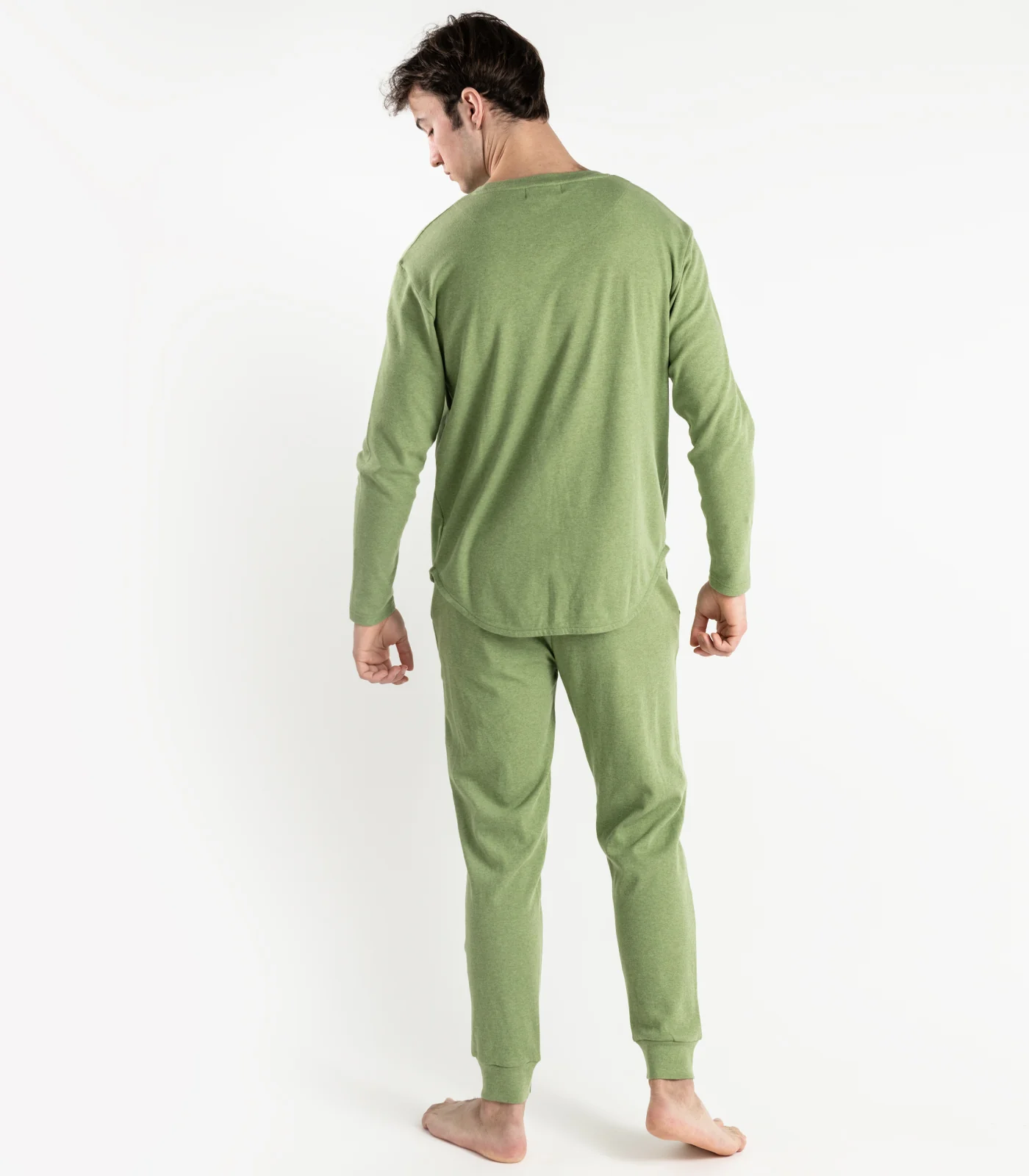 Men's Organic Cotton Jersey Knit Long PJ Set - Image 4