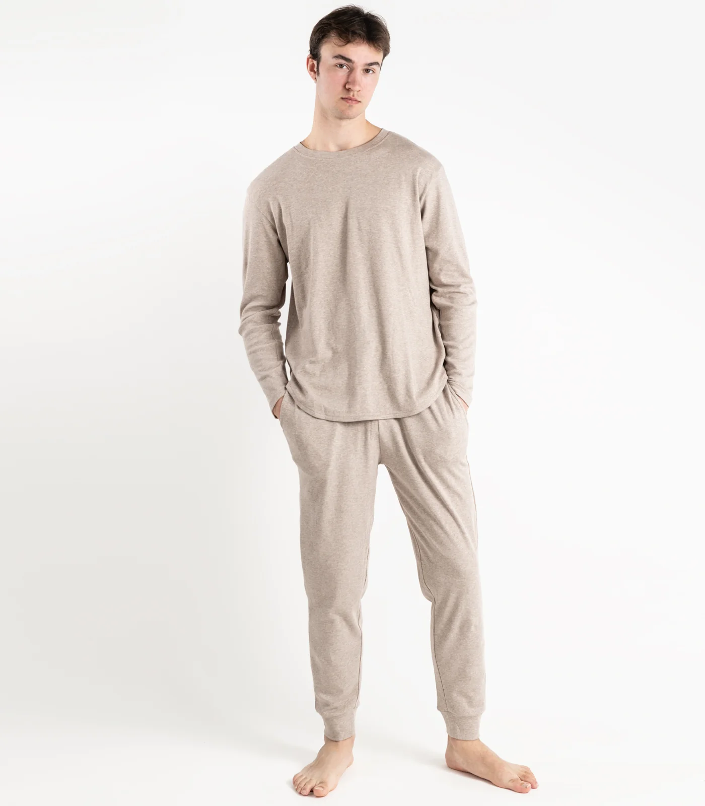 Men's Organic Cotton Jersey Knit Long PJ Set - Image 7