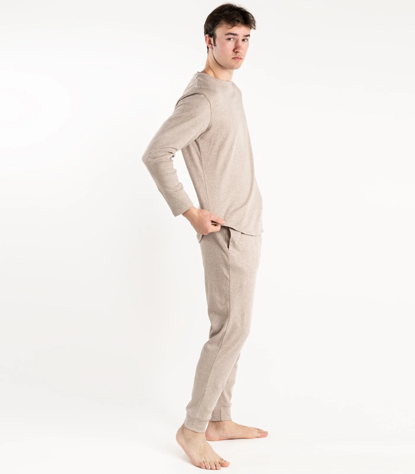 Men's Organic Cotton Jersey Knit Long PJ Set - Image 9