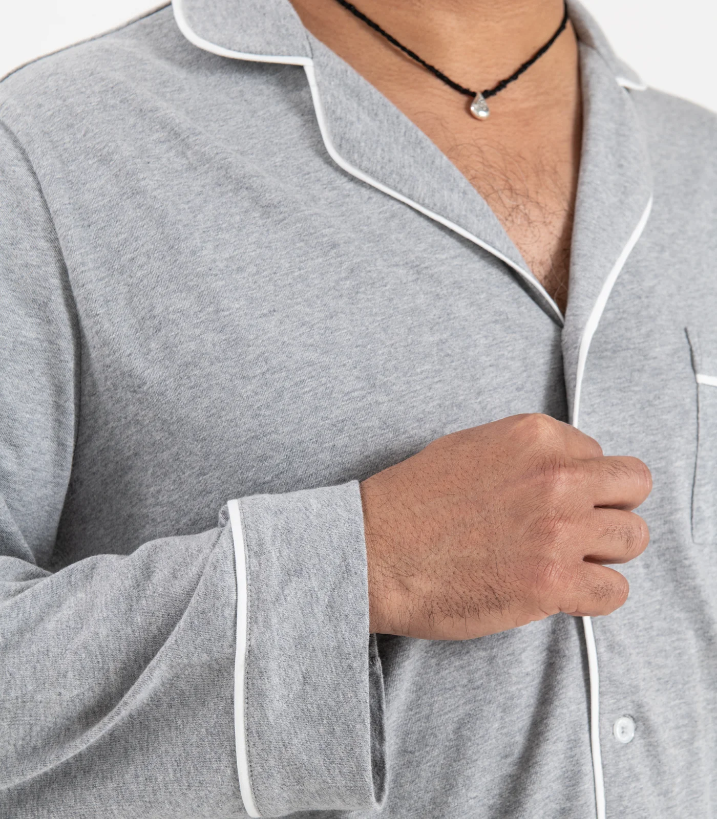 Men's Organic Cotton Jersey Long PJ Set - Image 11