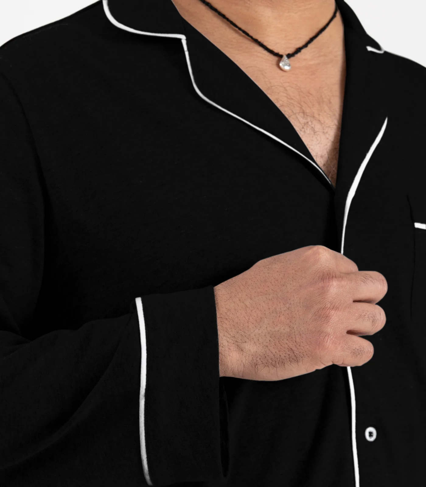 Men's Organic Cotton Jersey Long PJ Set - Image 5