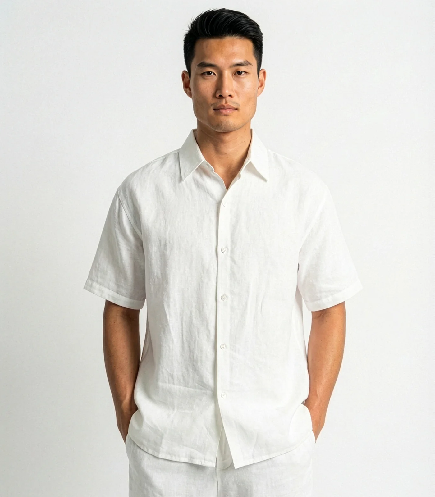 Men's Organic Linen Lounge Shirt & Lounge Shorts - Image 9