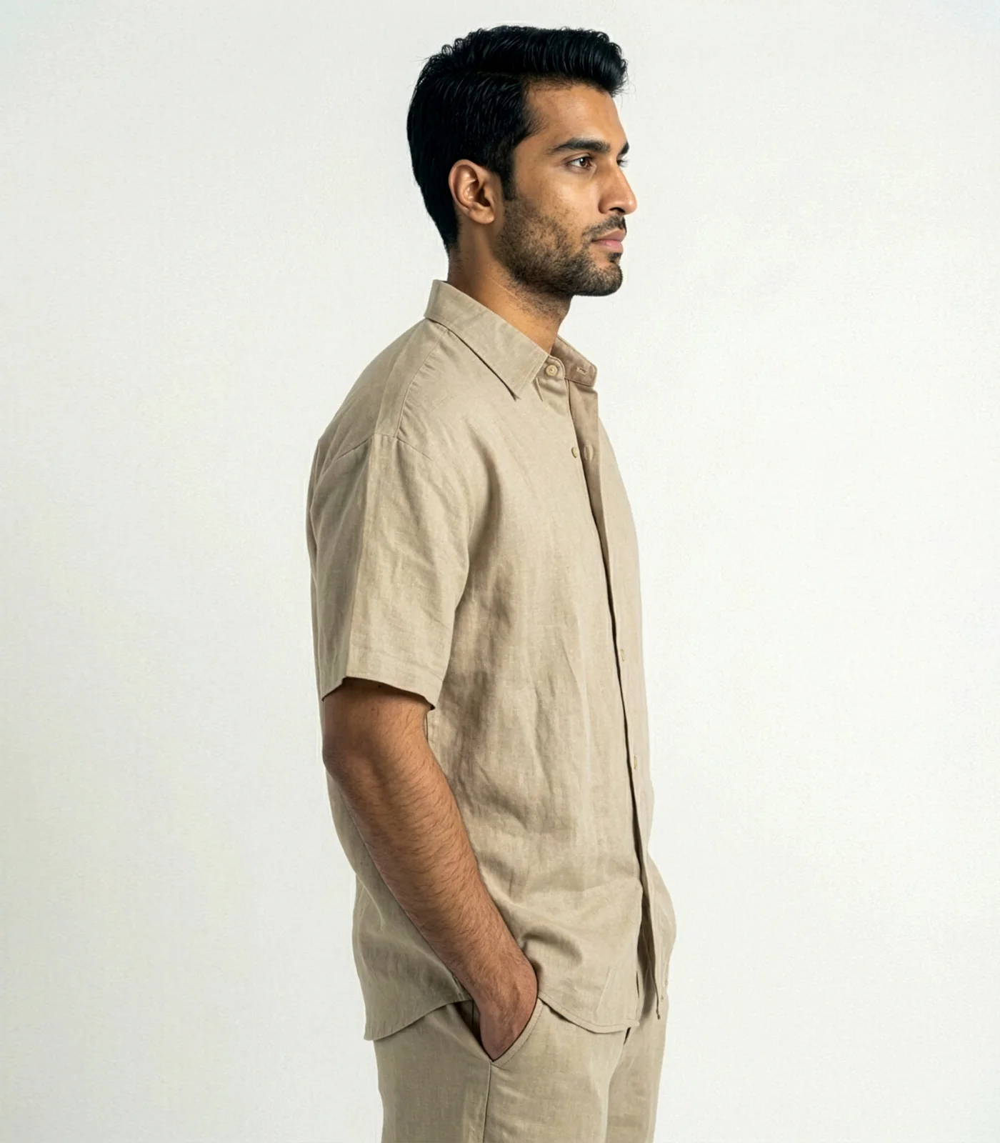 Men's Organic Linen Lounge Shirt & Lounge Shorts - Image 19