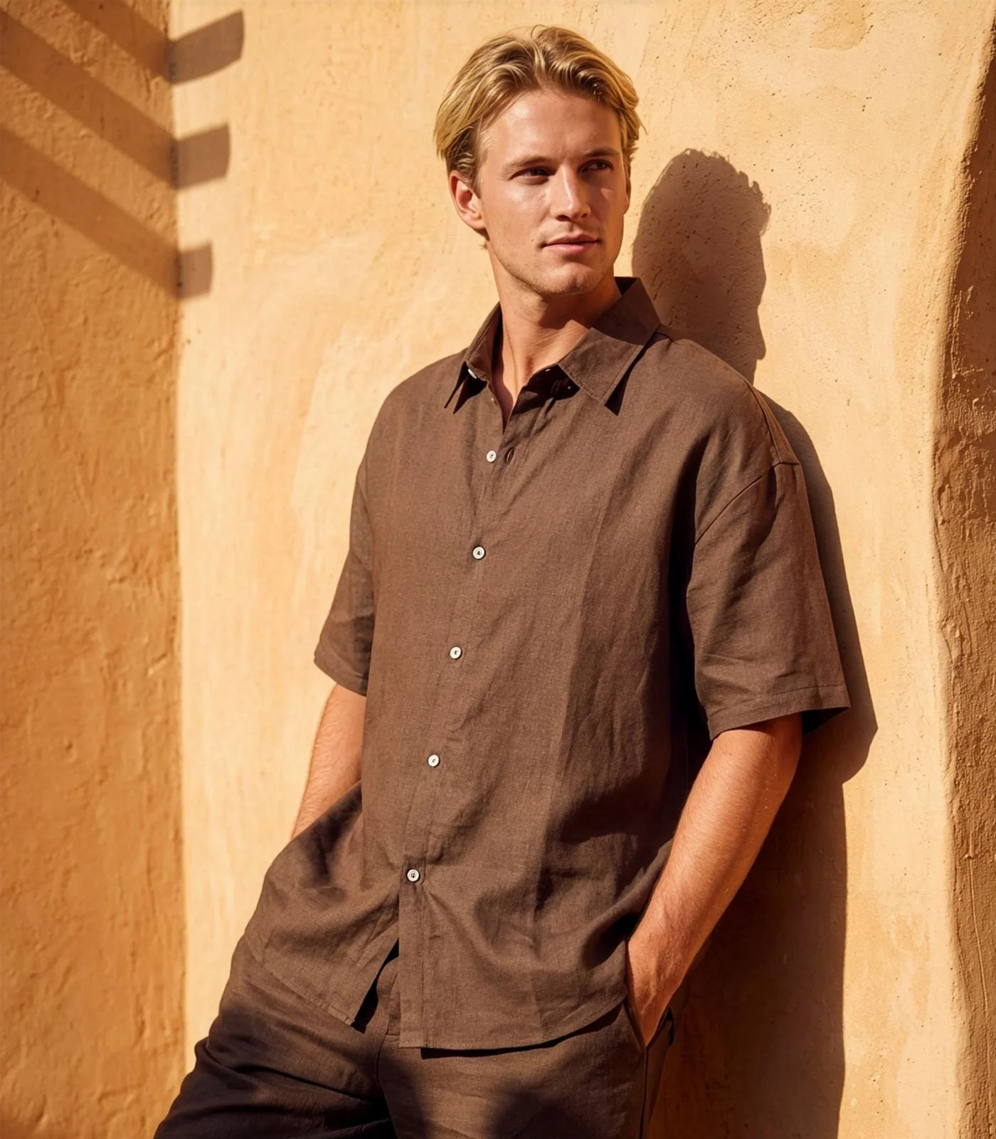 Men's Organic Linen Lounge Shirt - Image 2