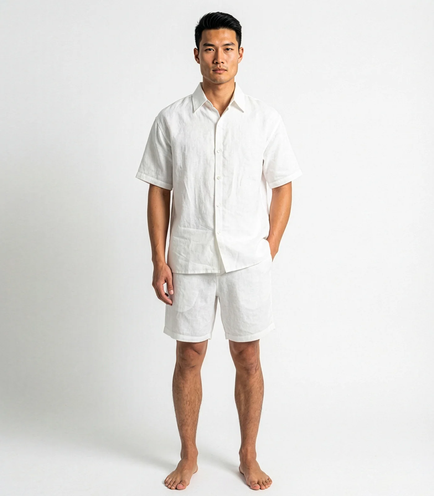 Men's Organic Linen Lounge Shirt & Lounge Shorts - Image 10