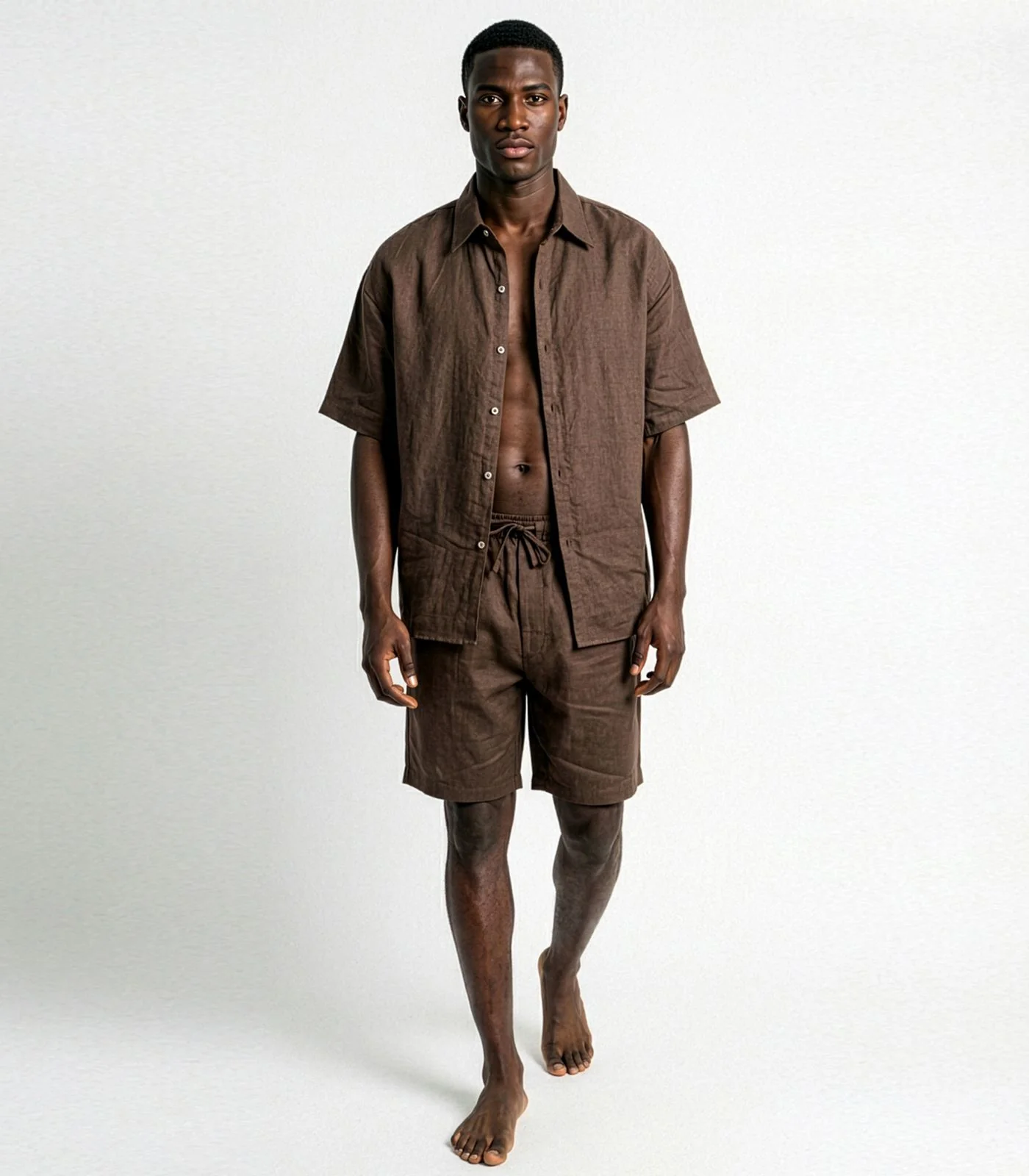 Men's Organic Linen Lounge Shirt & Lounge Shorts - Image 11