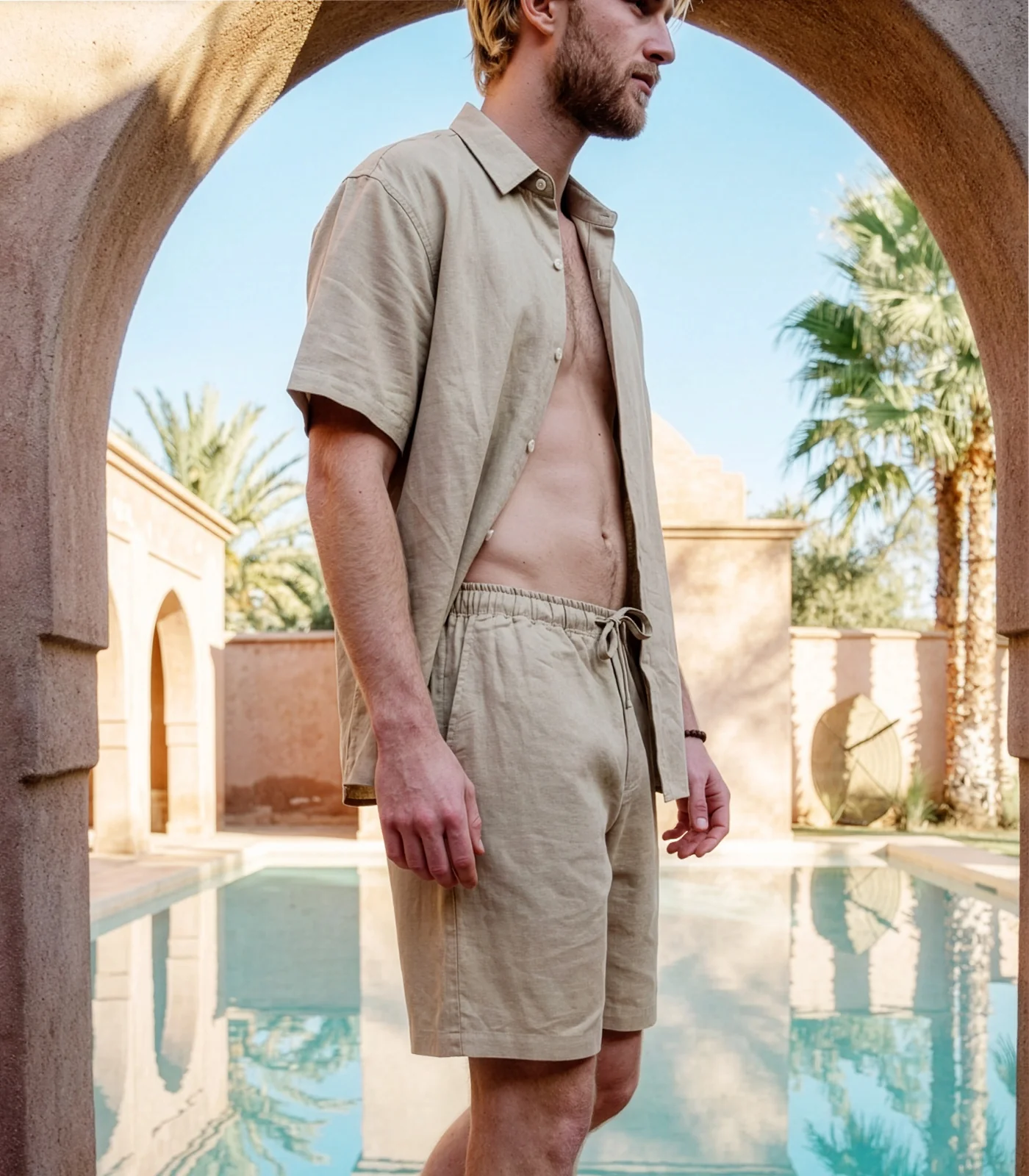Men's Organic Linen Lounge Shirt & Lounge Shorts - Image 17