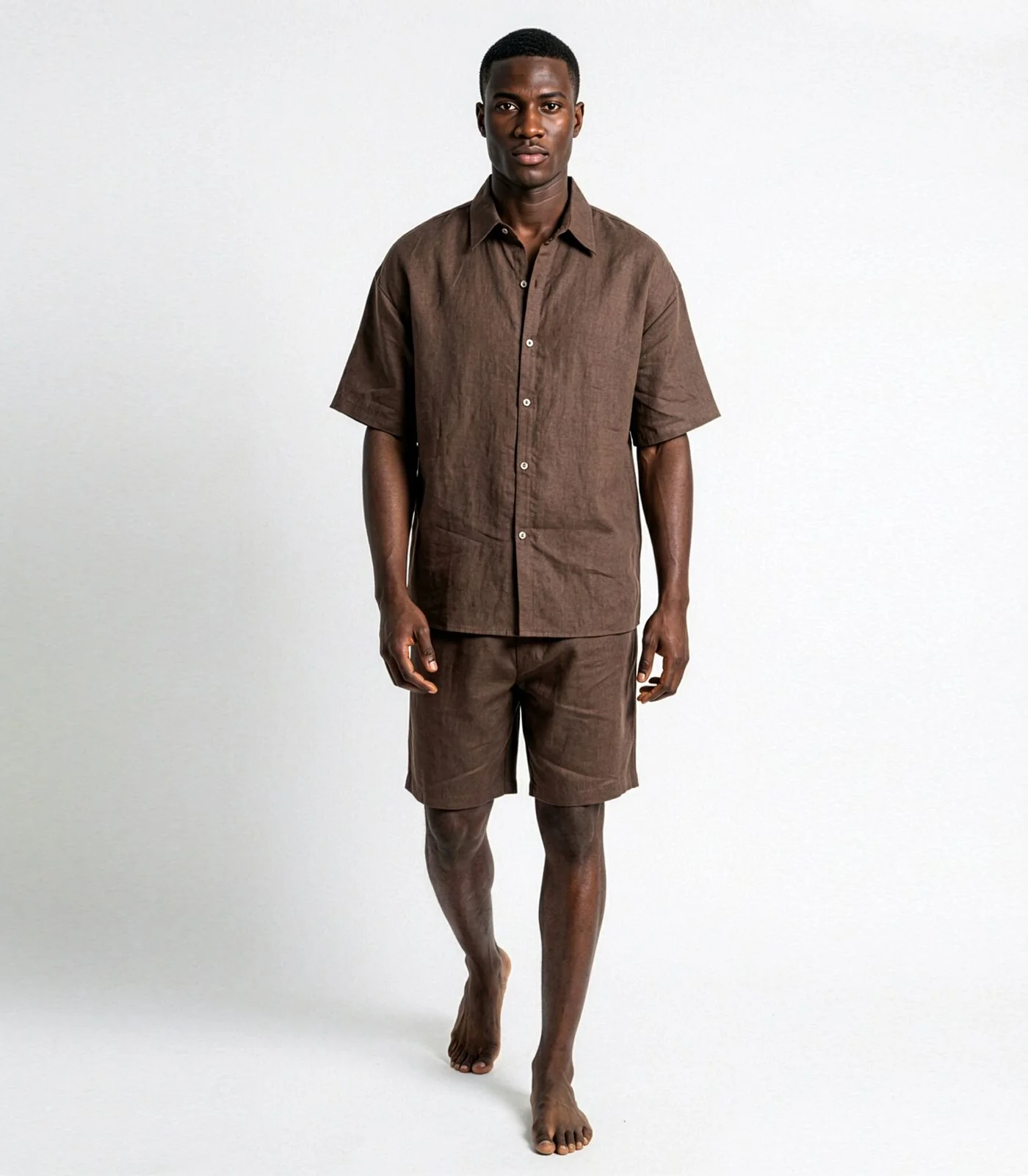 Men's Organic Linen Lounge Shirt & Lounge Shorts - Image 29