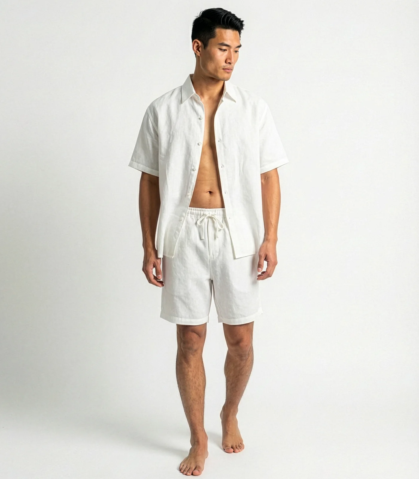 Men's Organic Linen Lounge Shirt & Lounge Shorts - Image 36