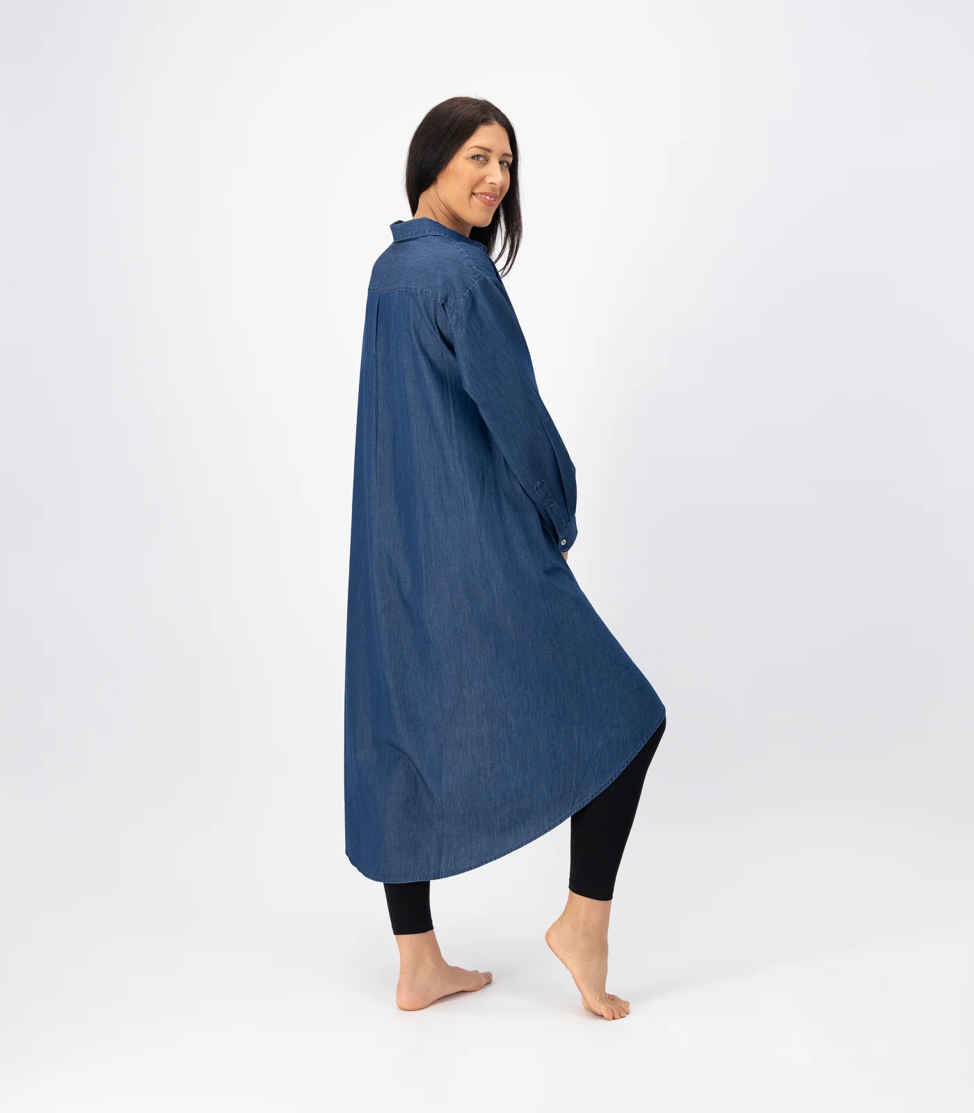 Organic Cotton Denim Long Shirt - Image 4