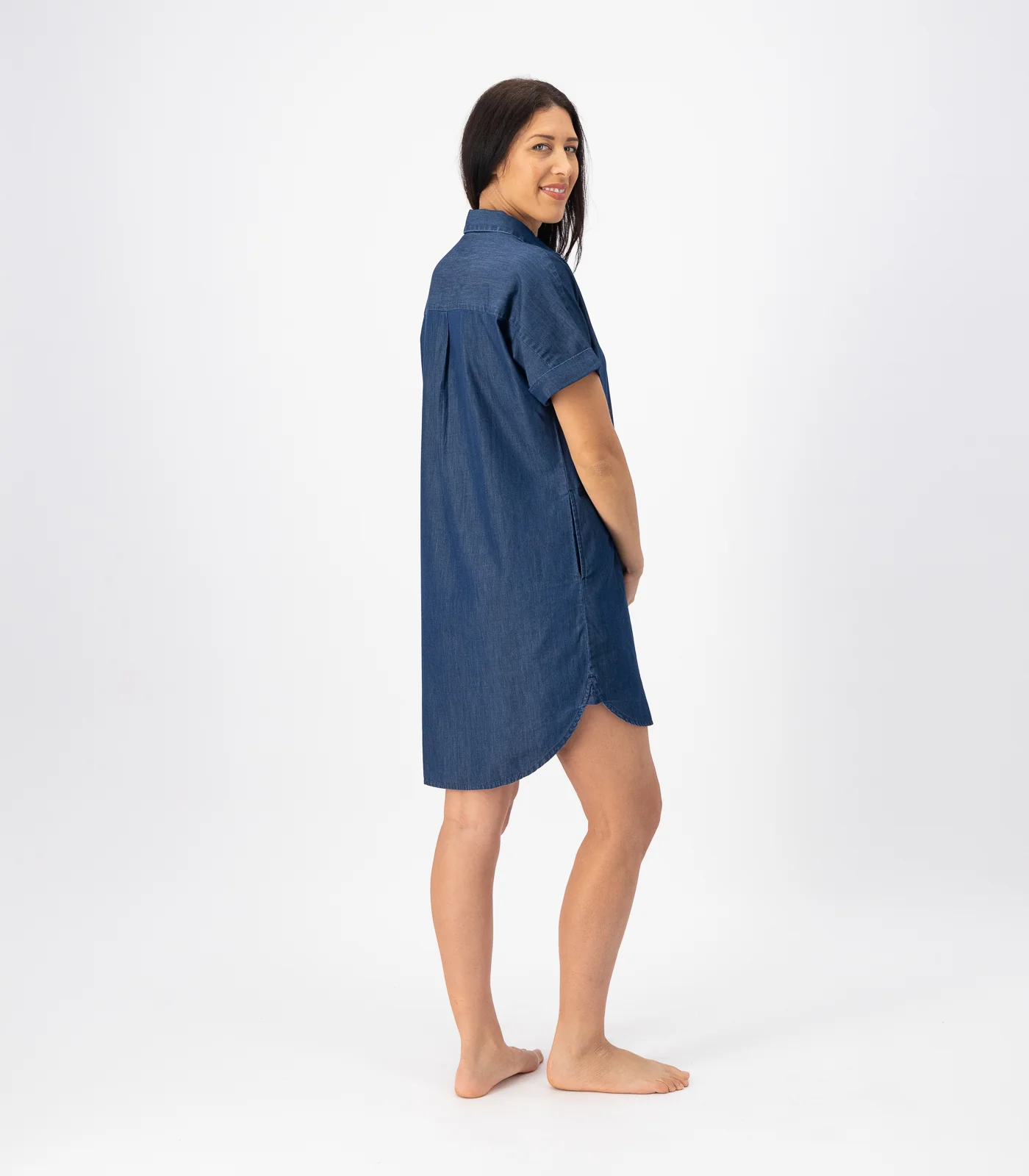 Organic Cotton Denim Shirt Dress - Image 7