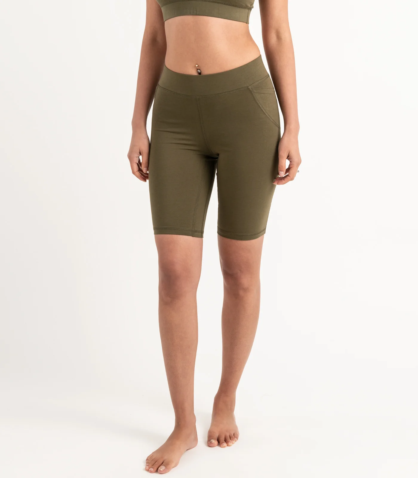 Organic Cotton Pocket Long Bike Shorts - Last Chance