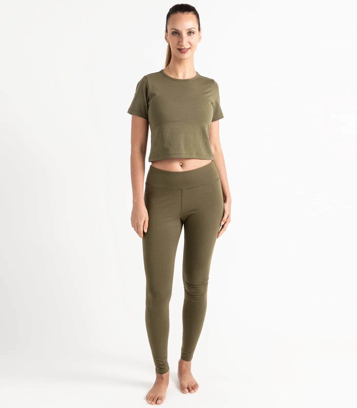 Organic Cotton Short Sleeve Fitted Crop Top - Last Chance - Image 12
