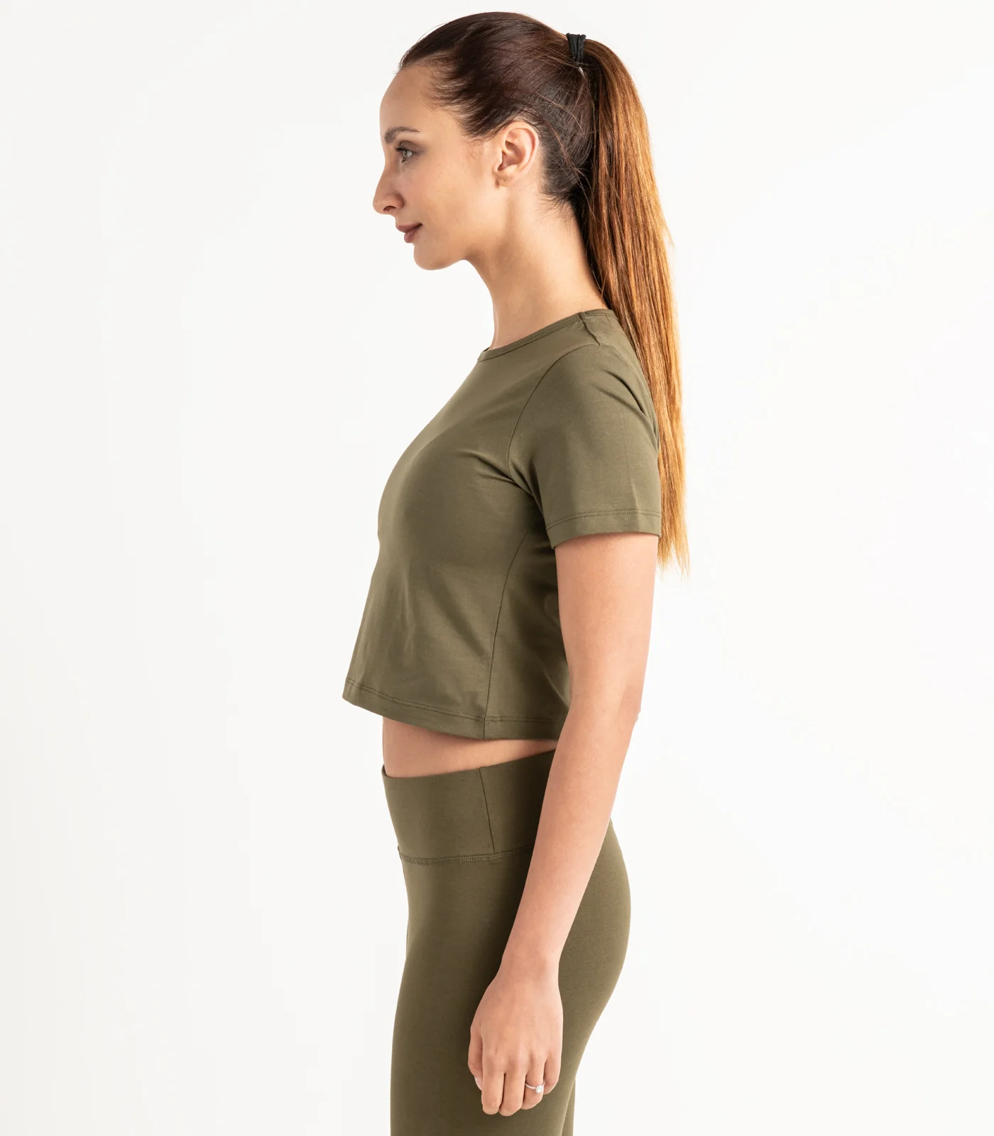 Organic Cotton Short Sleeve Fitted Crop Top - Last Chance - Image 9