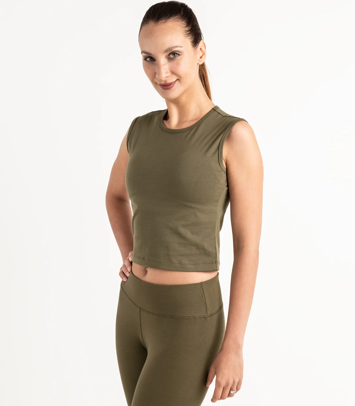 Organic Cotton Sleeveless Fitted Crop Top - Last Chance - Image 8