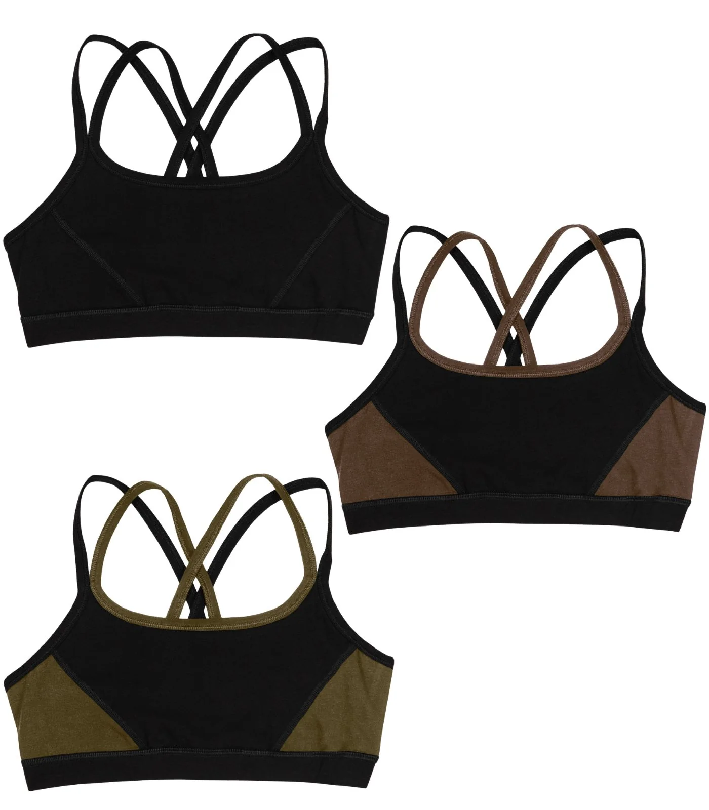 Organic Cotton Strap Crop Top (3 Pack) - Last Chance