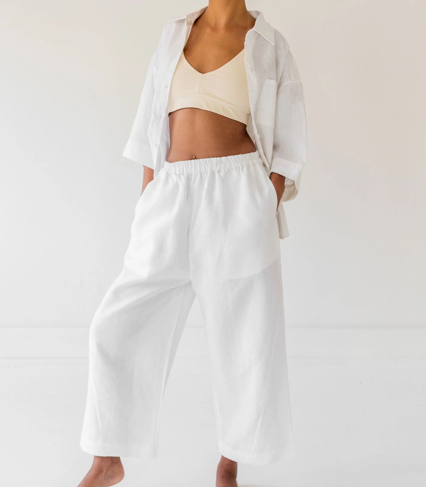 Organic Linen Balloon Lounge Pants & Lounge Shirt - Image 6