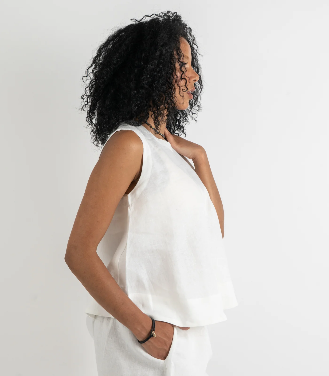 Organic Linen Balloon Lounge Pants & Sleeveless Lounge Shirt - Image 16