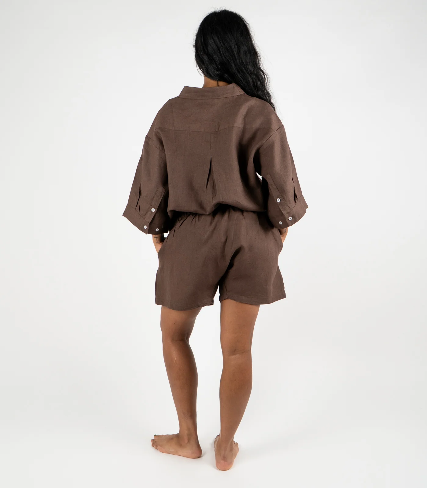 Organic Linen Boxy Lounge Shorts - Image 12