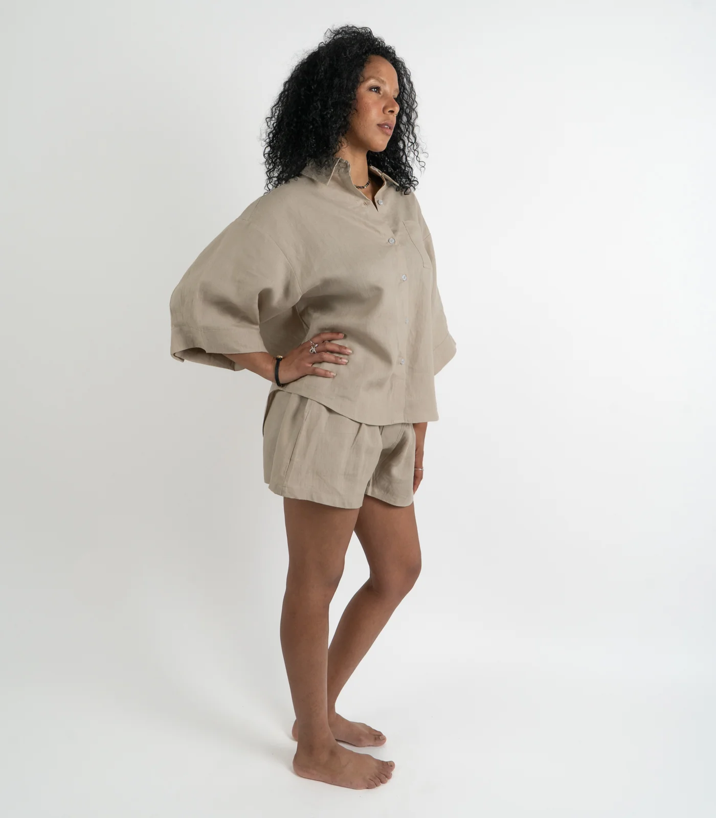 Organic Linen Boxy Lounge Shorts - Image 22