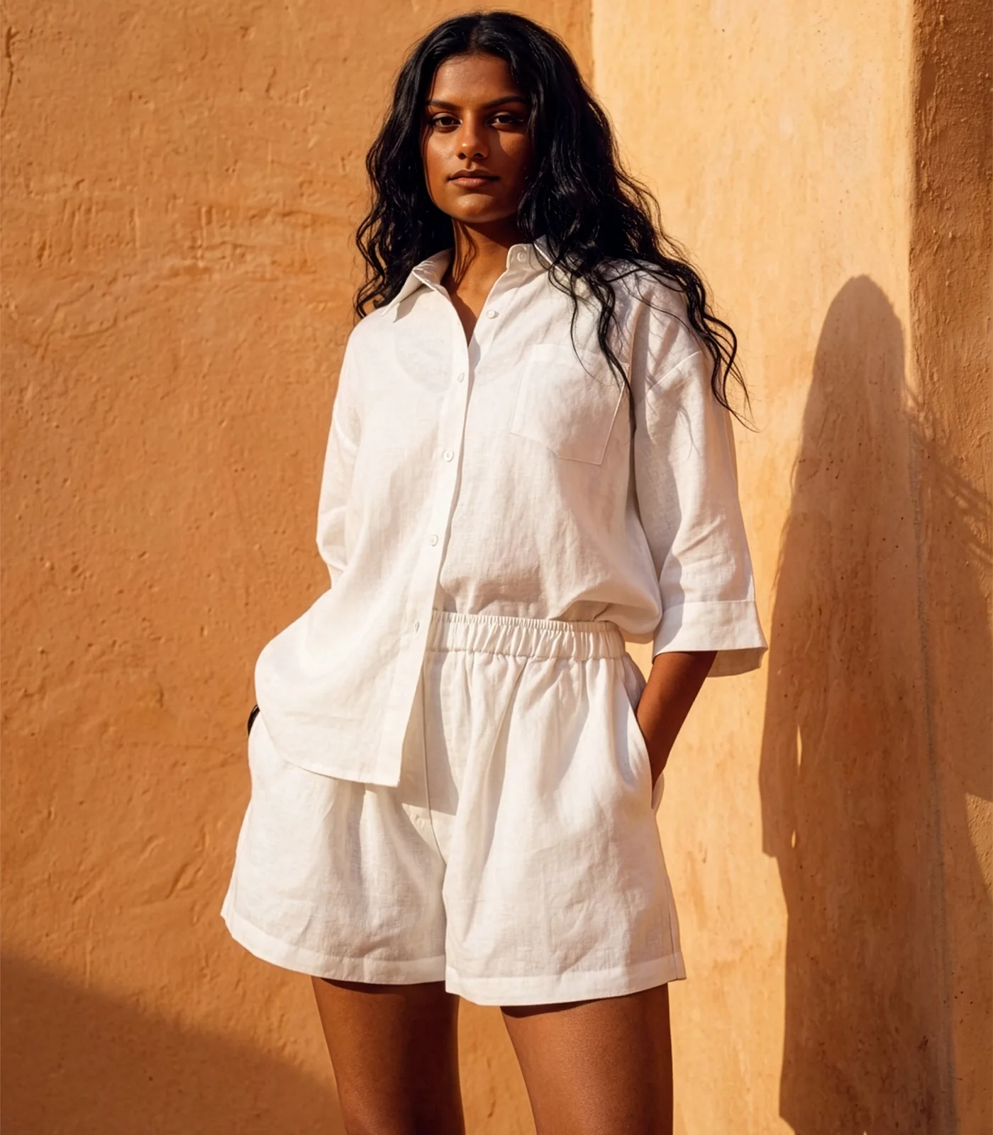 Organic Linen Boxy Lounge Shorts - Image 26