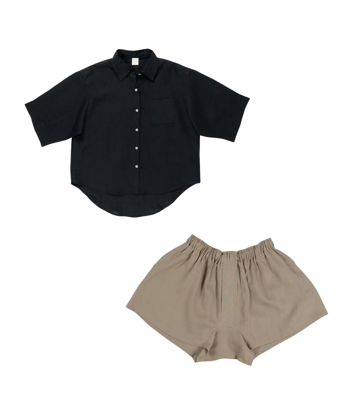 Organic Linen Boxy Lounge Shorts & Lounge Shirt - Image 19