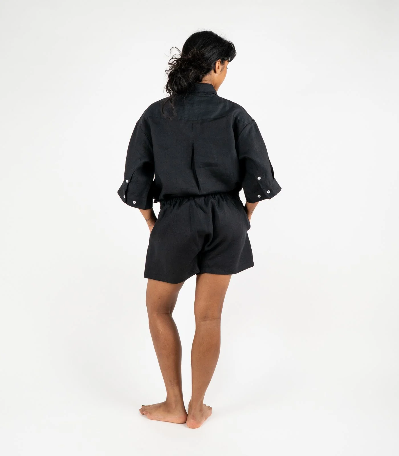 Organic Linen Boxy Lounge Shorts - Image 6