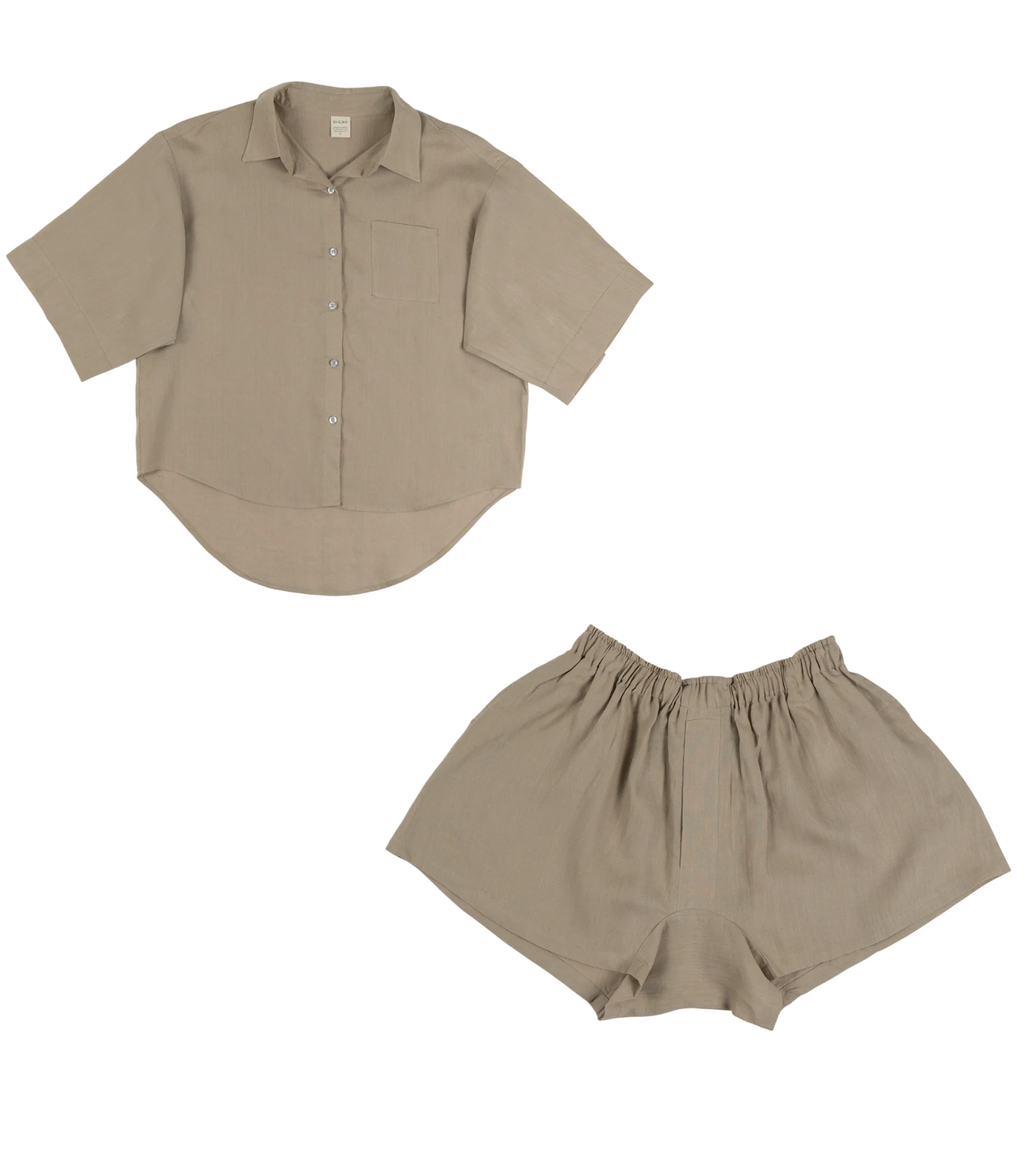 Organic Linen Boxy Lounge Shorts & Lounge Shirt - Image 26