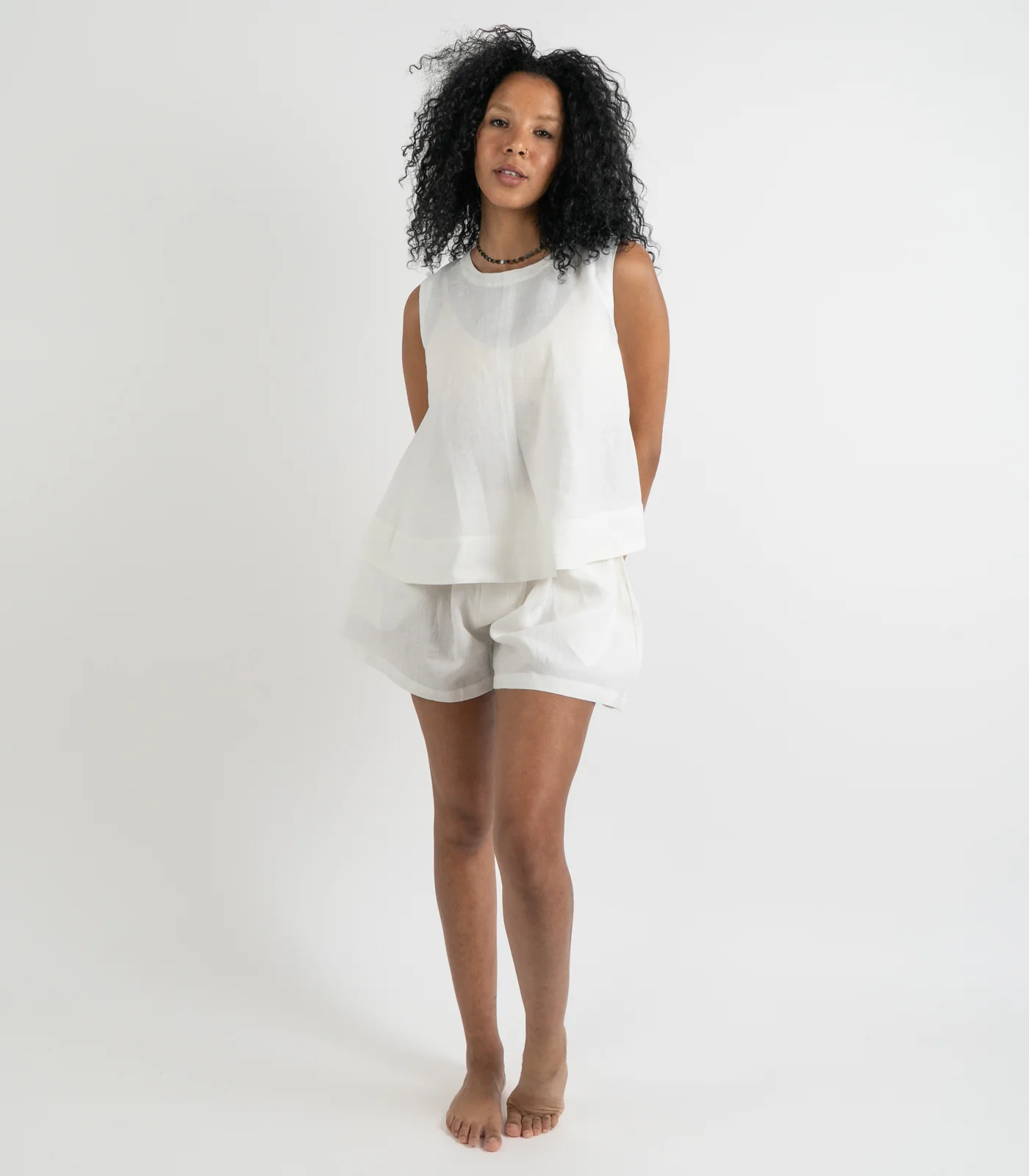 Organic Linen Boxy Lounge Shorts - Image 29