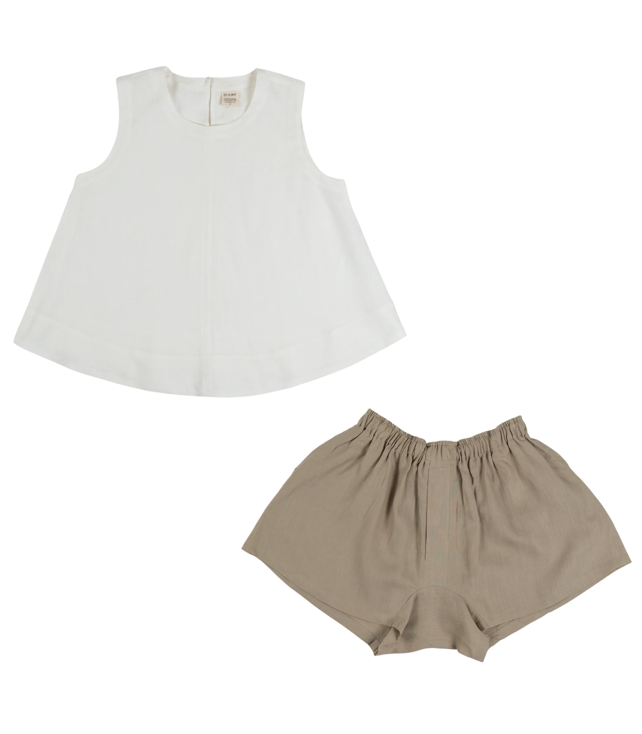 Organic Linen Boxy Lounge Shorts & Sleeveless Lounge Shirt - Image 12