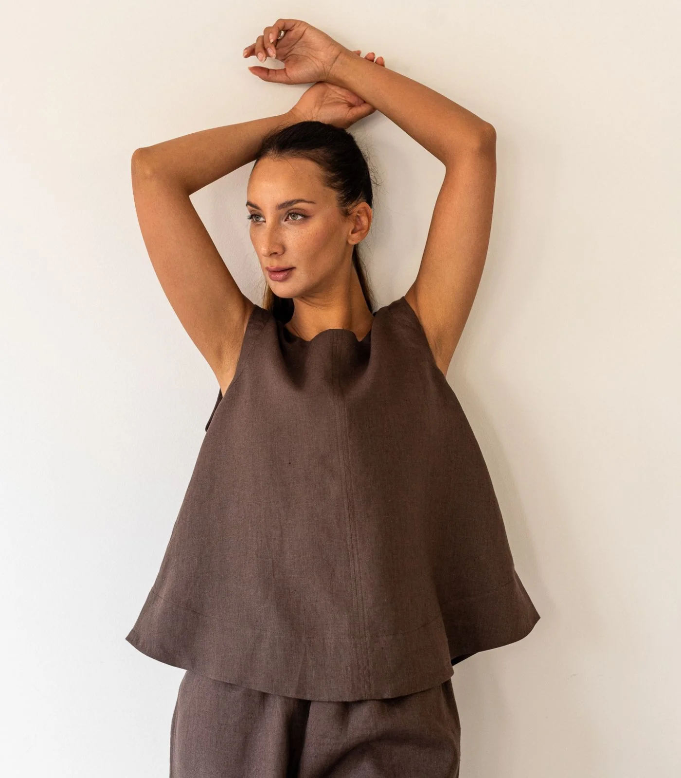 Organic Linen Boxy Lounge Shorts & Sleeveless Lounge Shirt - Image 6