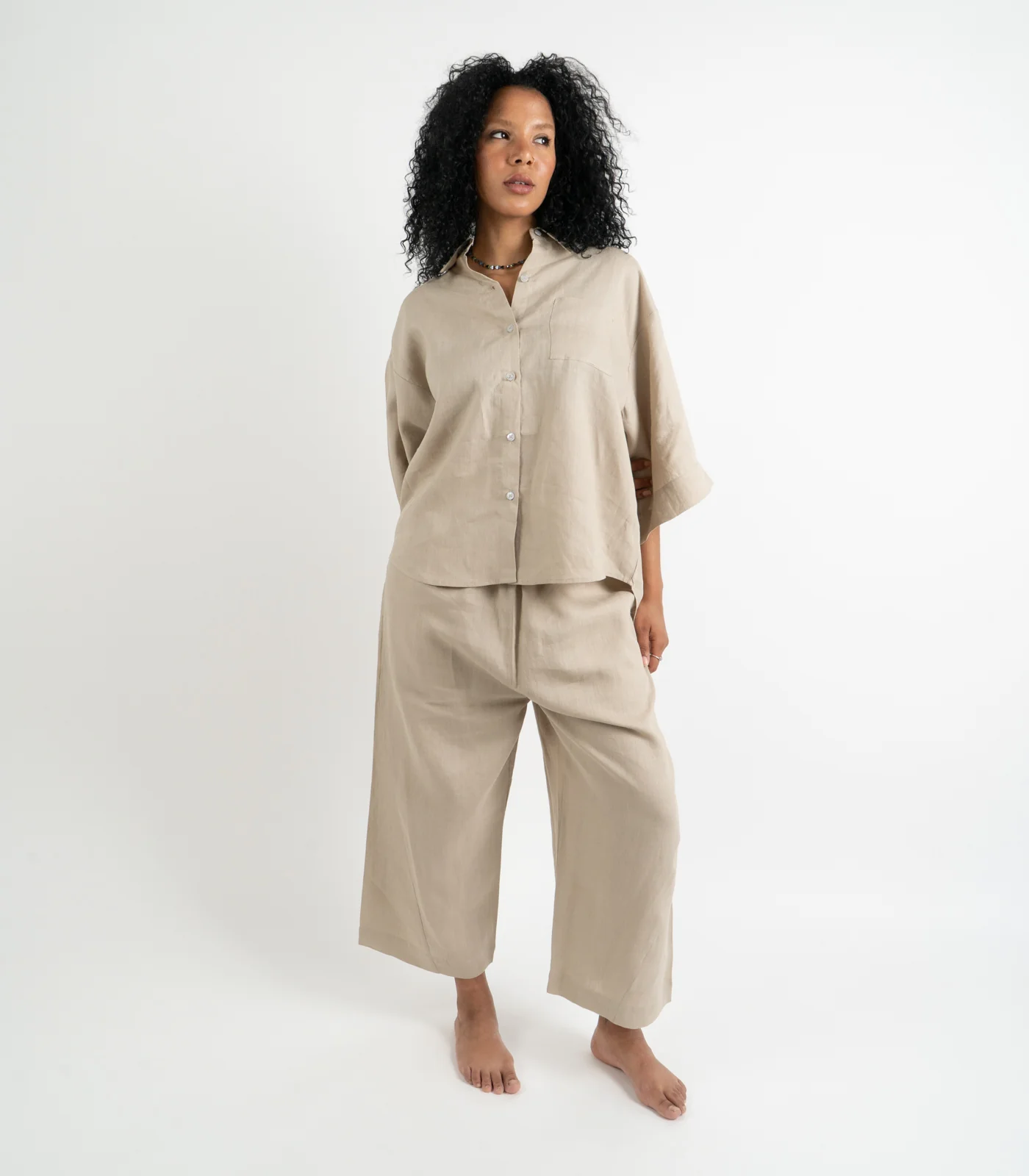 Organic Linen Lounge Shirt - Image 15