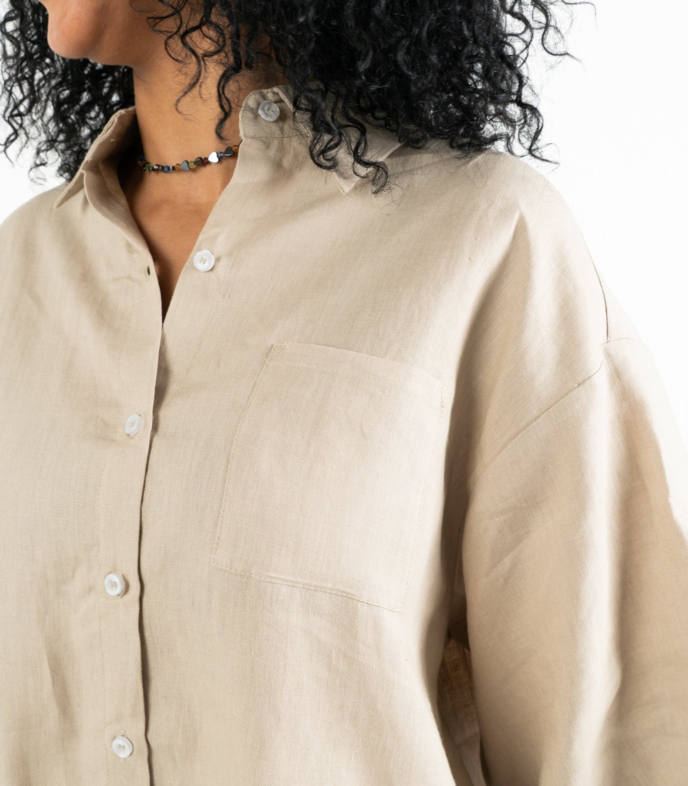 Organic Linen Balloon Lounge Pants & Lounge Shirt - Image 16