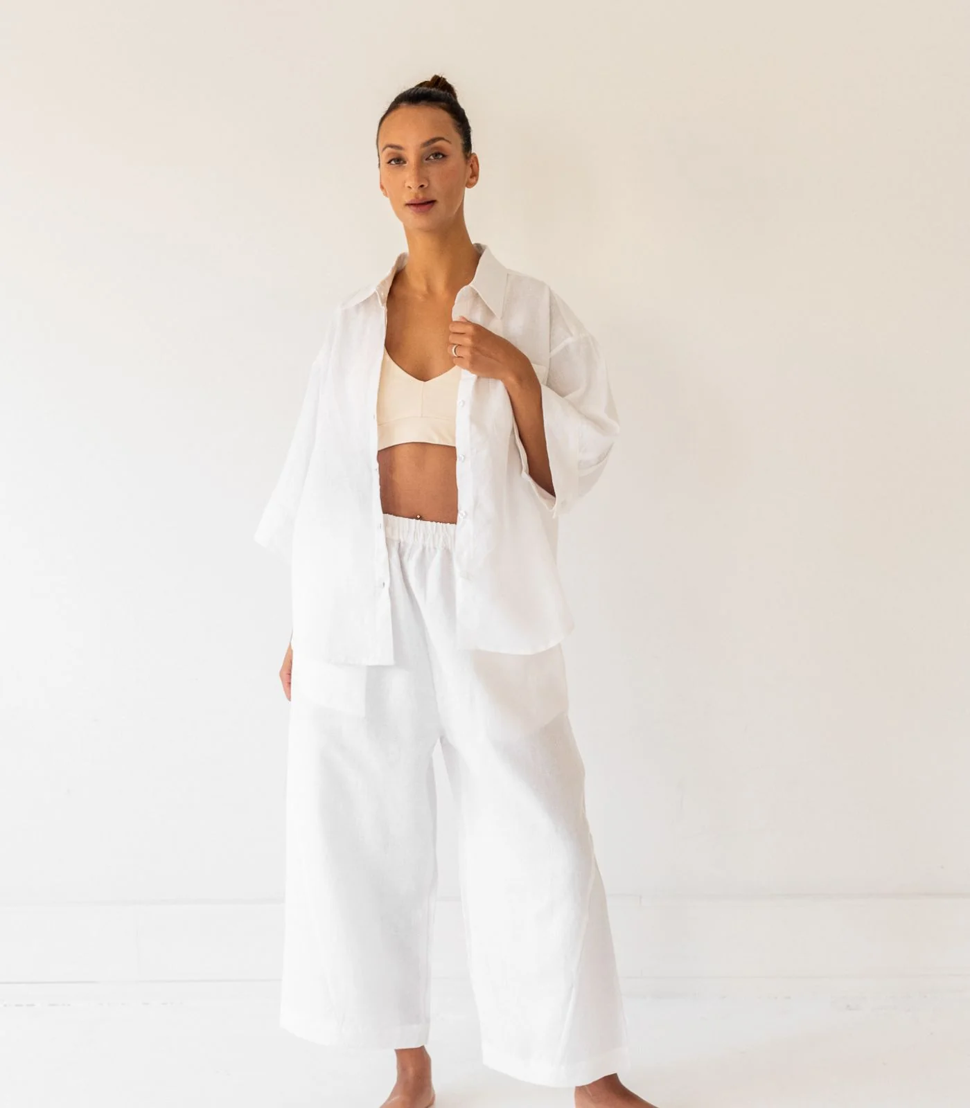Organic Linen Lounge Shirt - Image 24