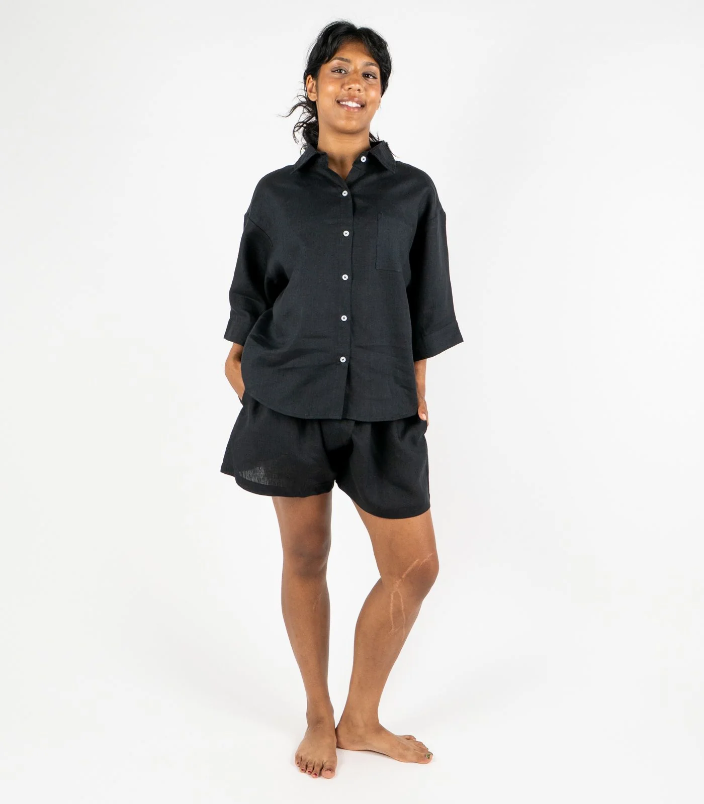 Organic Linen Lounge Shirt - Image 35