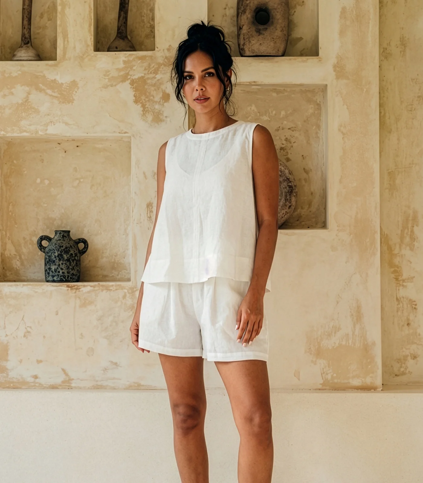 Organic Linen Sleeveless Lounge Shirt (2 Pack) - Image 12