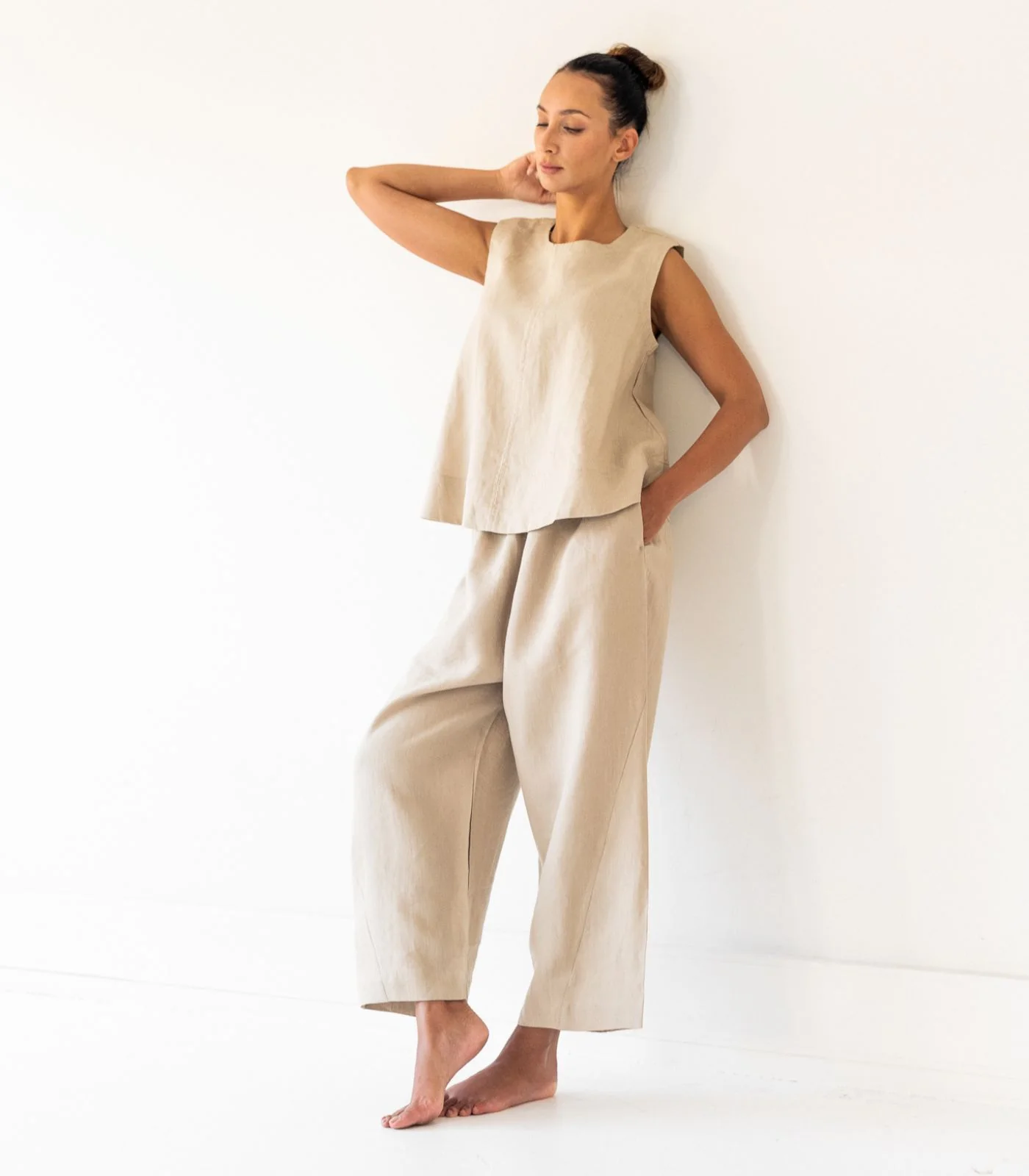 Organic Linen Sleeveless Lounge Shirt (2 Pack) - Image 21